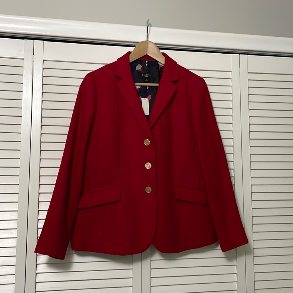 Talbots Wool Candy Red Blazer